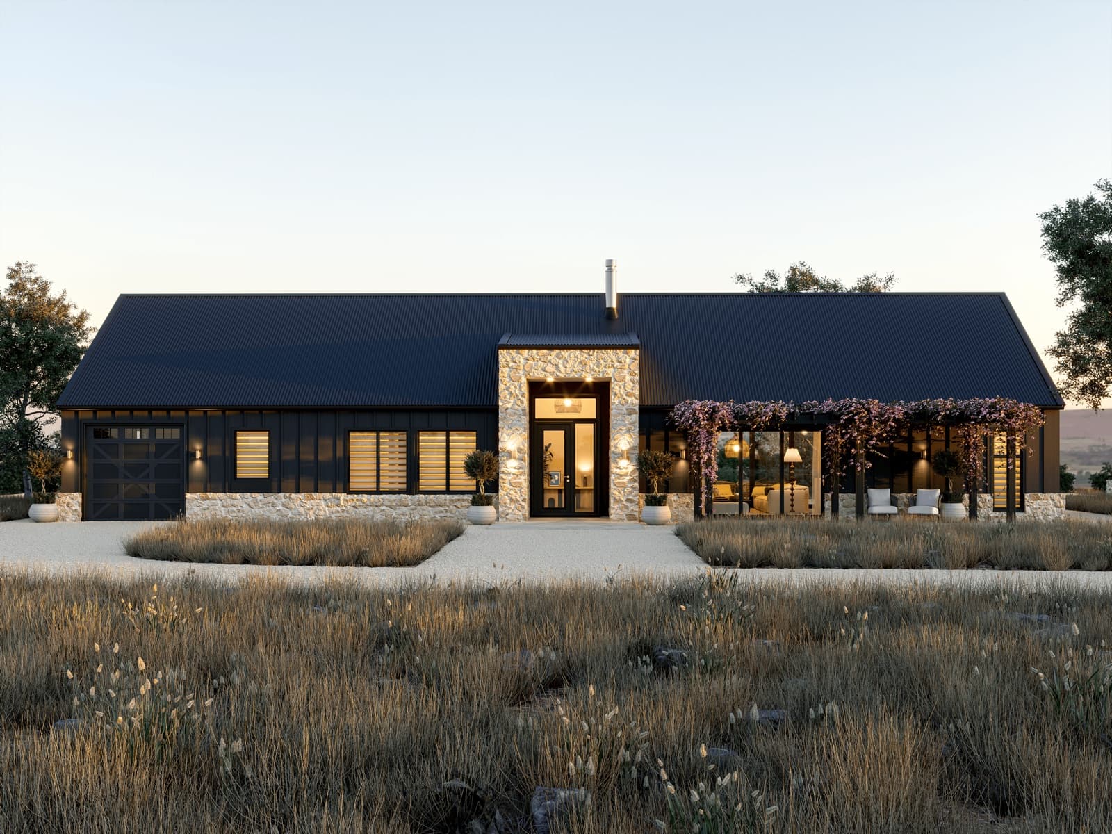 Frontier barn-style home plan