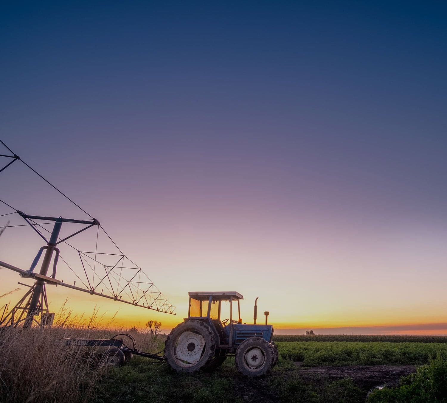 Rural farm at dusk