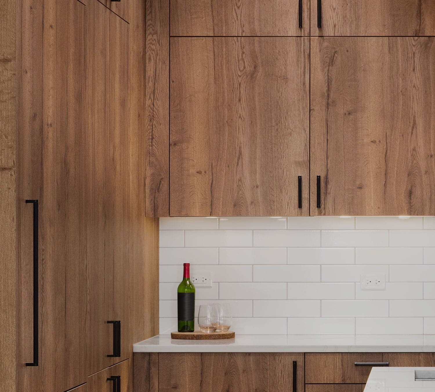 Kitchen with oak and walnut cabinetry by RB Thomas